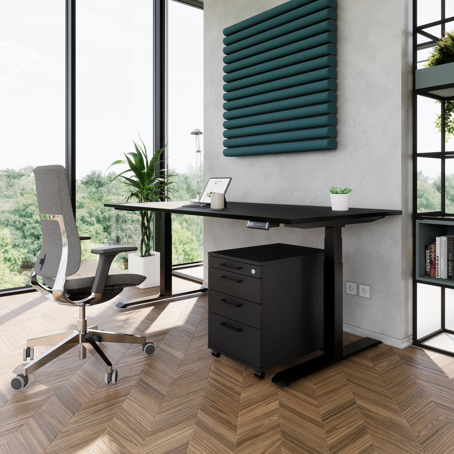 OPTIMA PRO Roll container | 3 metal drawers + 1 small parts, soft close, anthracite