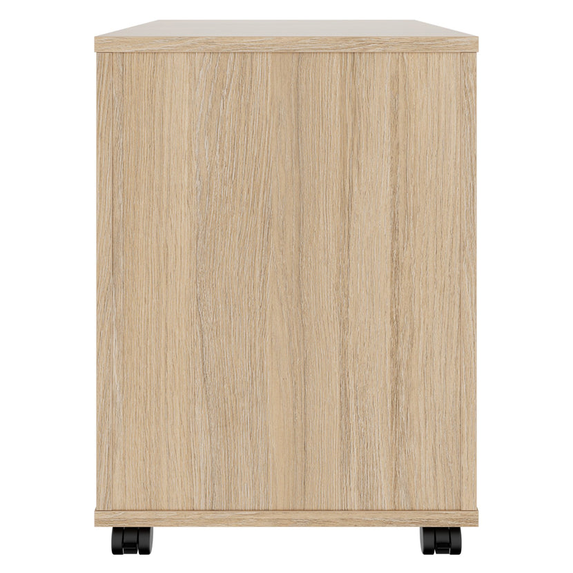 OPTIMA PRO Conteneur en rouleau | 3 tiroirs métalliques + 1 petites pièces, fermeture douce, chêne ambre