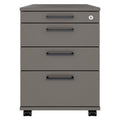 OPTIMA PRO Rollcontainer | 3 Metallschubladen + 1 Kleinteilefach, Soft Close, Cubanitgrau - 4 Thumbnail Image