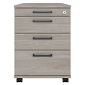 OPTIMA PRO Conteneur en rouleau | 3 tiroirs métalliques + 1 petites pièces, ferme douce, gris de chêne nord - 4 Thumbnail Image