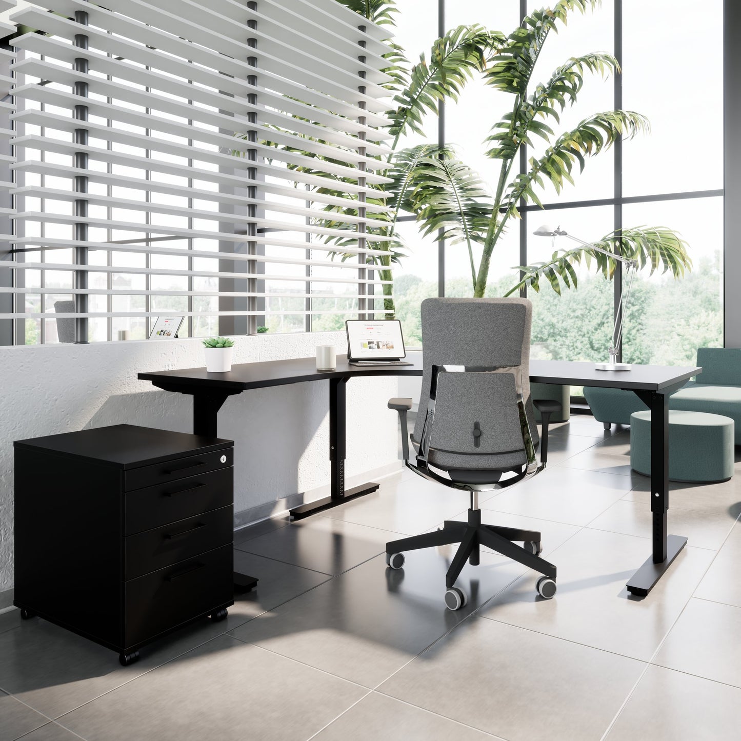 OPTIMA PRO Roll container | 3 metal drawers + 1 small parts, soft close, black