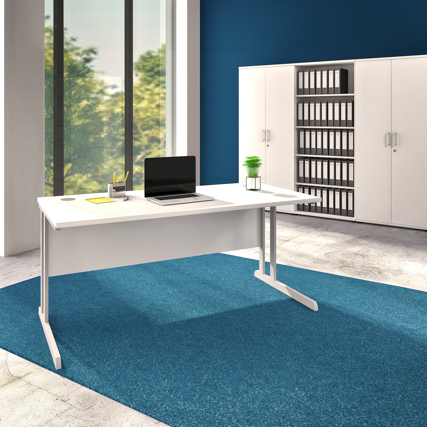 OPTIMA C di scrivania | 1600 x 800 mm, bianco
