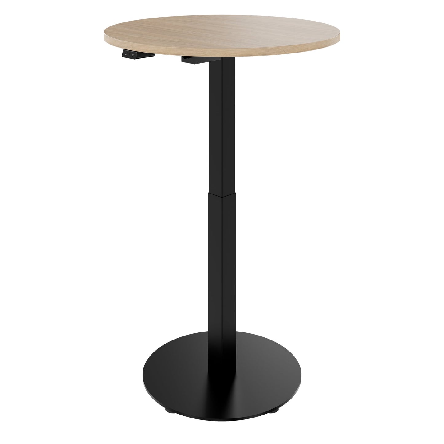 OPTIMA UP Besprechungstisch | Ø 800 mm, rund, elektrisch höhenverstellbar, Bernsteineiche
