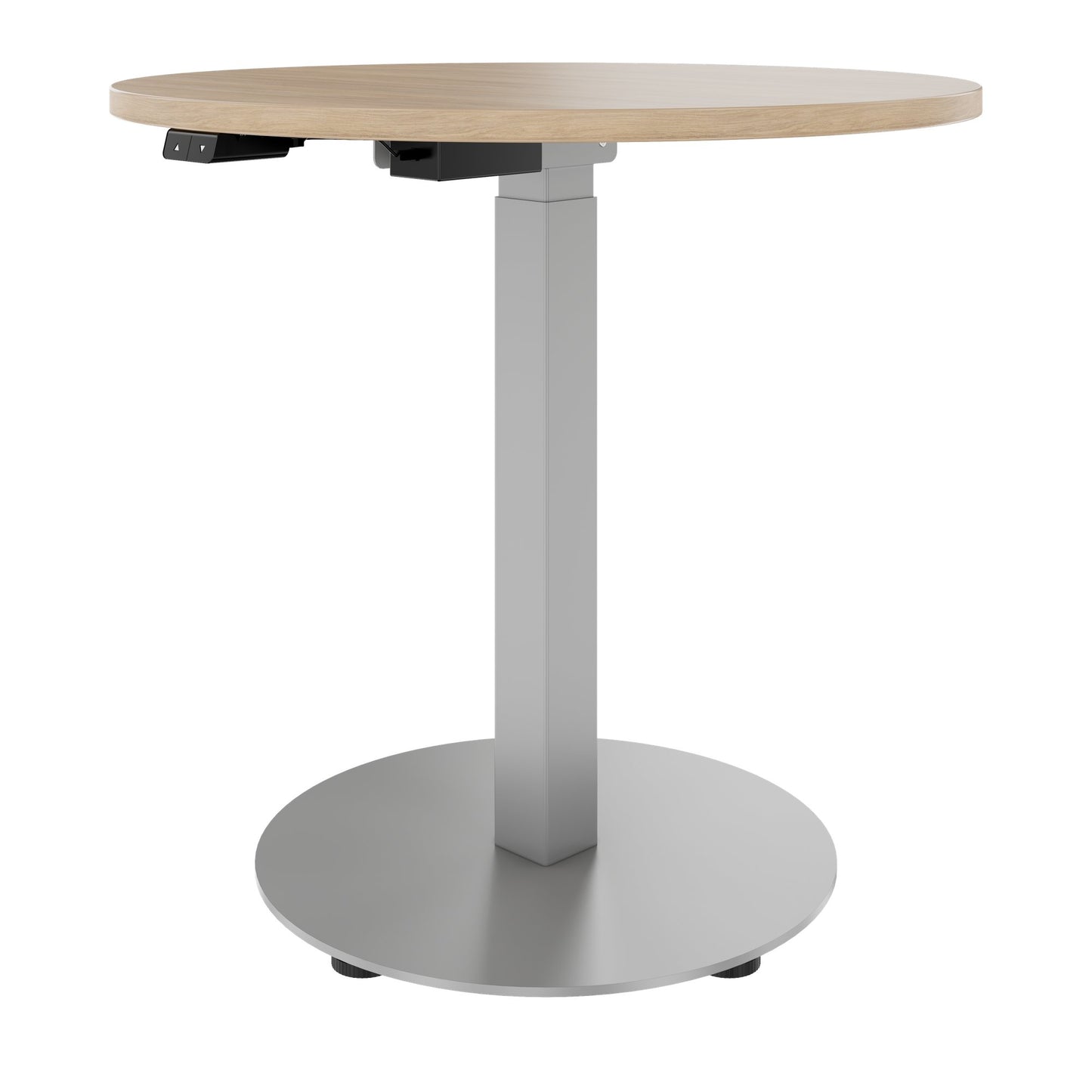 OPTIMA UP Besprechungstisch | Ø 800 mm, rund, elektrisch höhenverstellbar, Bernsteineiche
