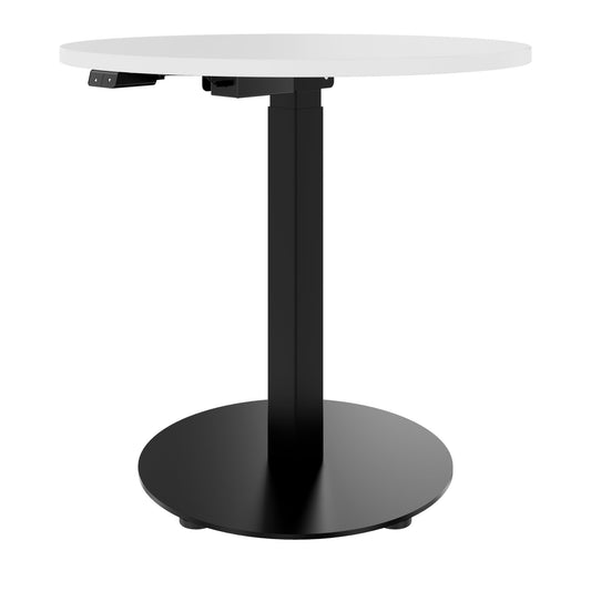 OPTIMA UP Besprechungstisch | Ø 800 mm, rund, elektrisch höhenverstellbar, Weiß
