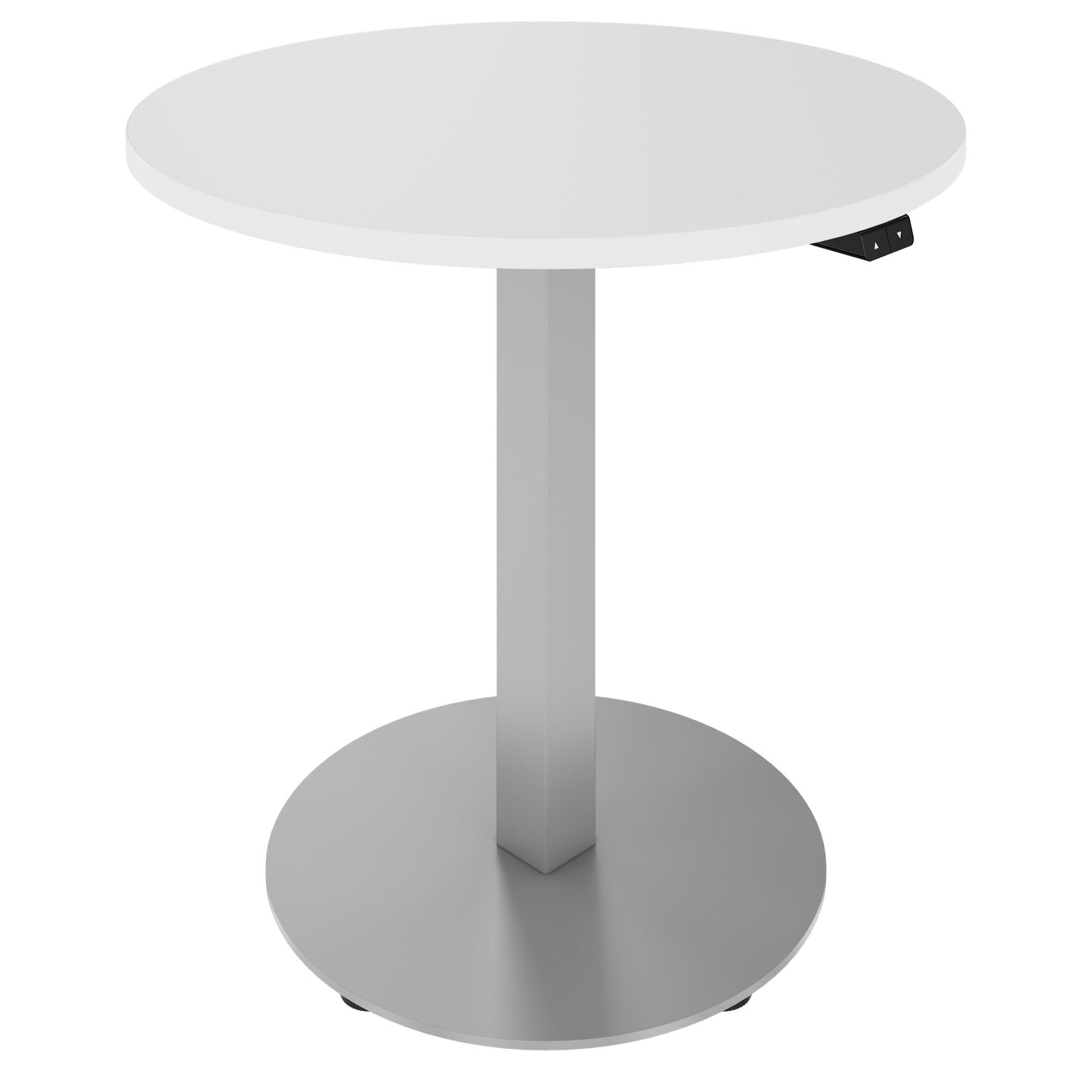 OPTIMA UP Besprechungstisch | Ø 800 mm, rund, elektrisch höhenverstellbar, Weiß