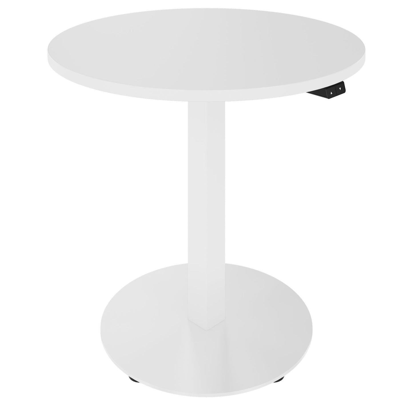 OPTIMA UP Besprechungstisch | Ø 800 mm, rund, elektrisch höhenverstellbar, Weiß
