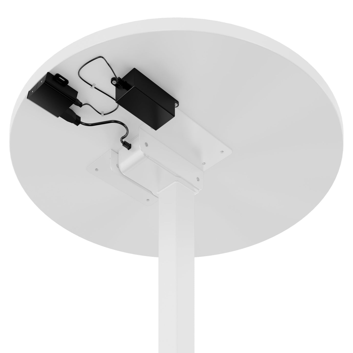 OPTIMA UP Besprechungstisch | Ø 800 mm, rund, elektrisch höhenverstellbar, Weiß