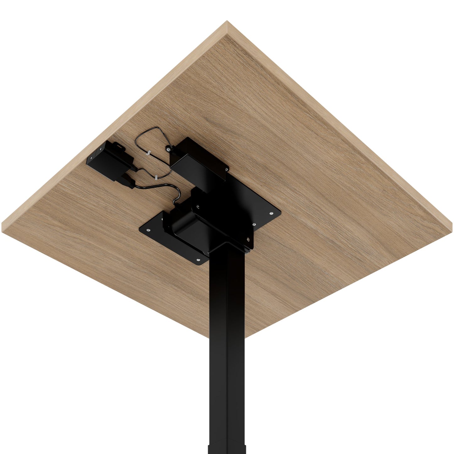 OPTIMA UP Besprechungstisch | 800 x 800 mm, elektrisch höhenverstellbar, Bernsteineiche