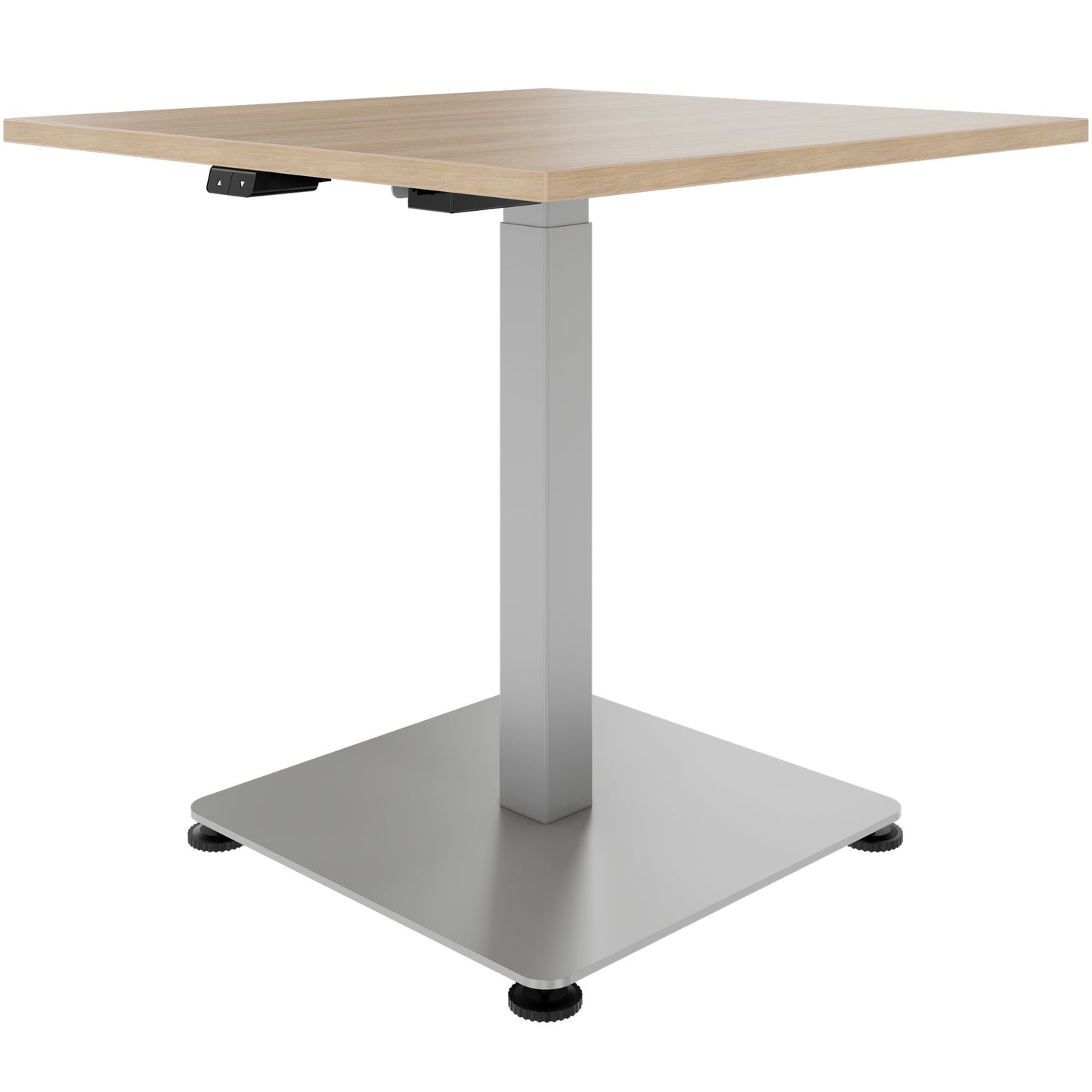 OPTIMA UP Besprechungstisch | 800 x 800 mm, elektrisch höhenverstellbar, Bernsteineiche