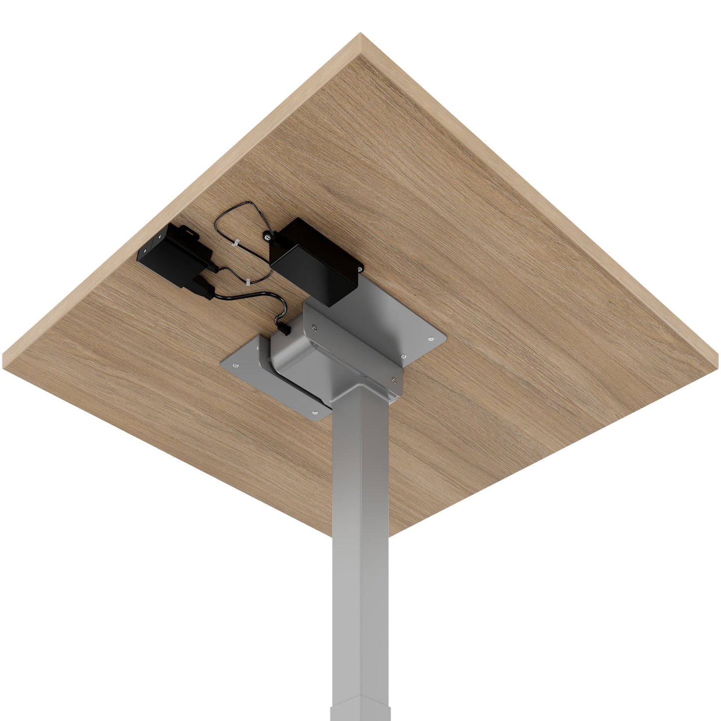OPTIMA UP Besprechungstisch | 800 x 800 mm, elektrisch höhenverstellbar, Bernsteineiche