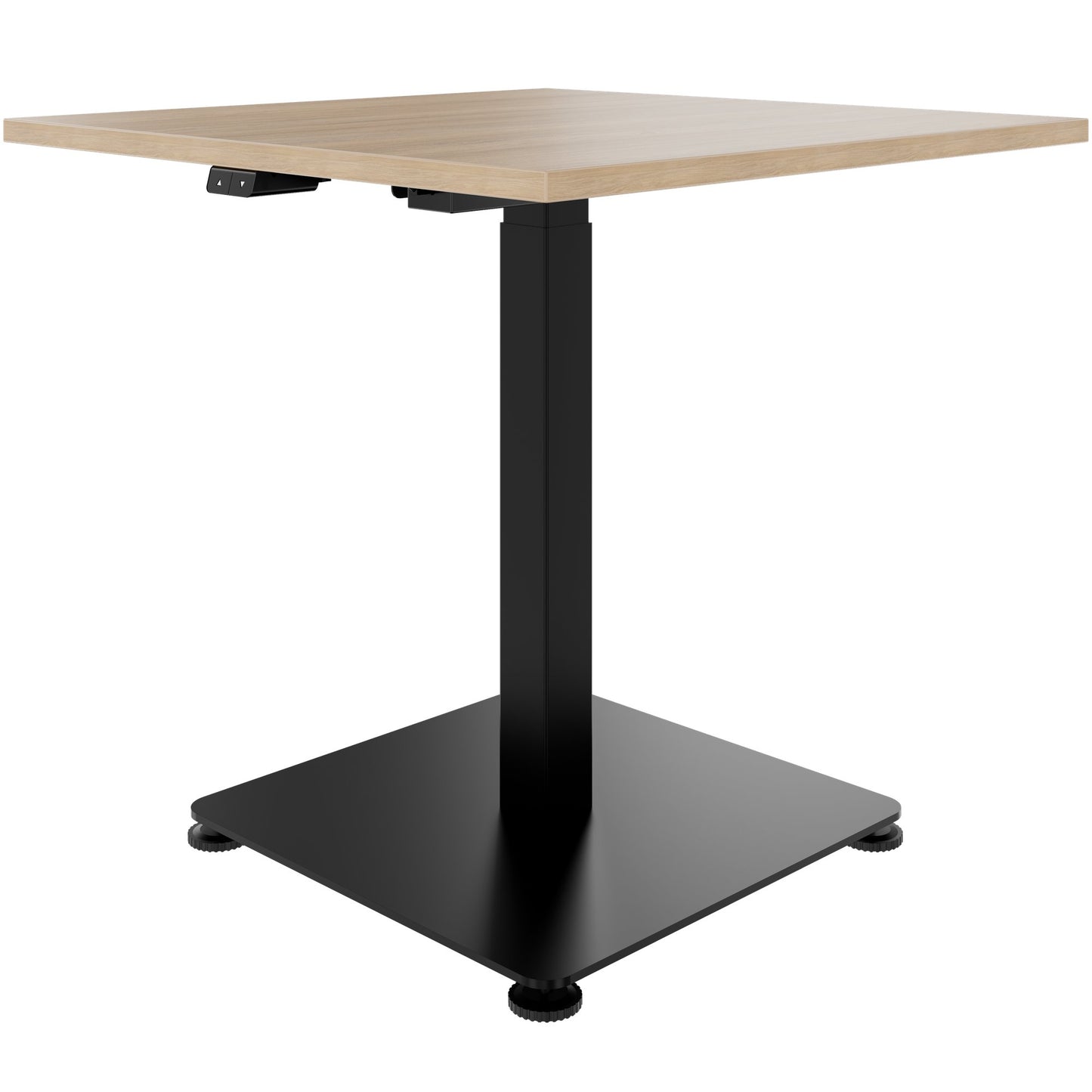 OPTIMA UP Besprechungstisch | 800 x 800 mm, elektrisch höhenverstellbar, Bernsteineiche