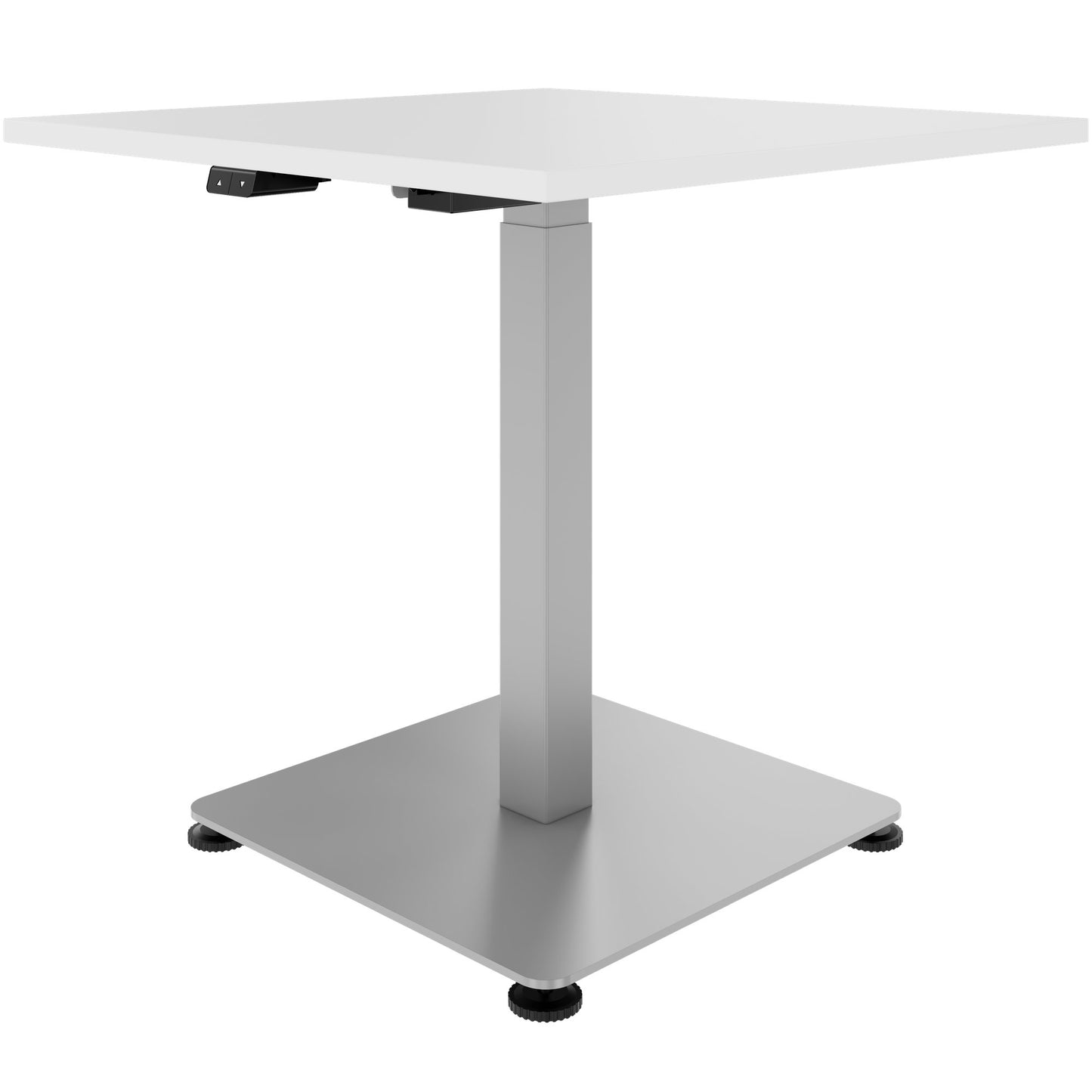 OPTIMA UP Besprechungstisch | 800 x 800 mm, elektrisch höhenverstellbar, Weiß