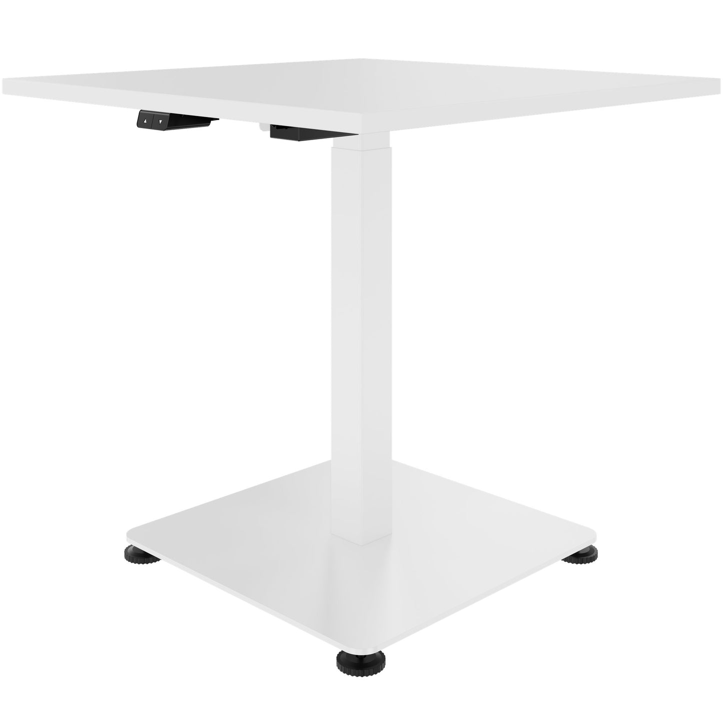 OPTIMA UP Besprechungstisch | 800 x 800 mm, elektrisch höhenverstellbar, Weiß