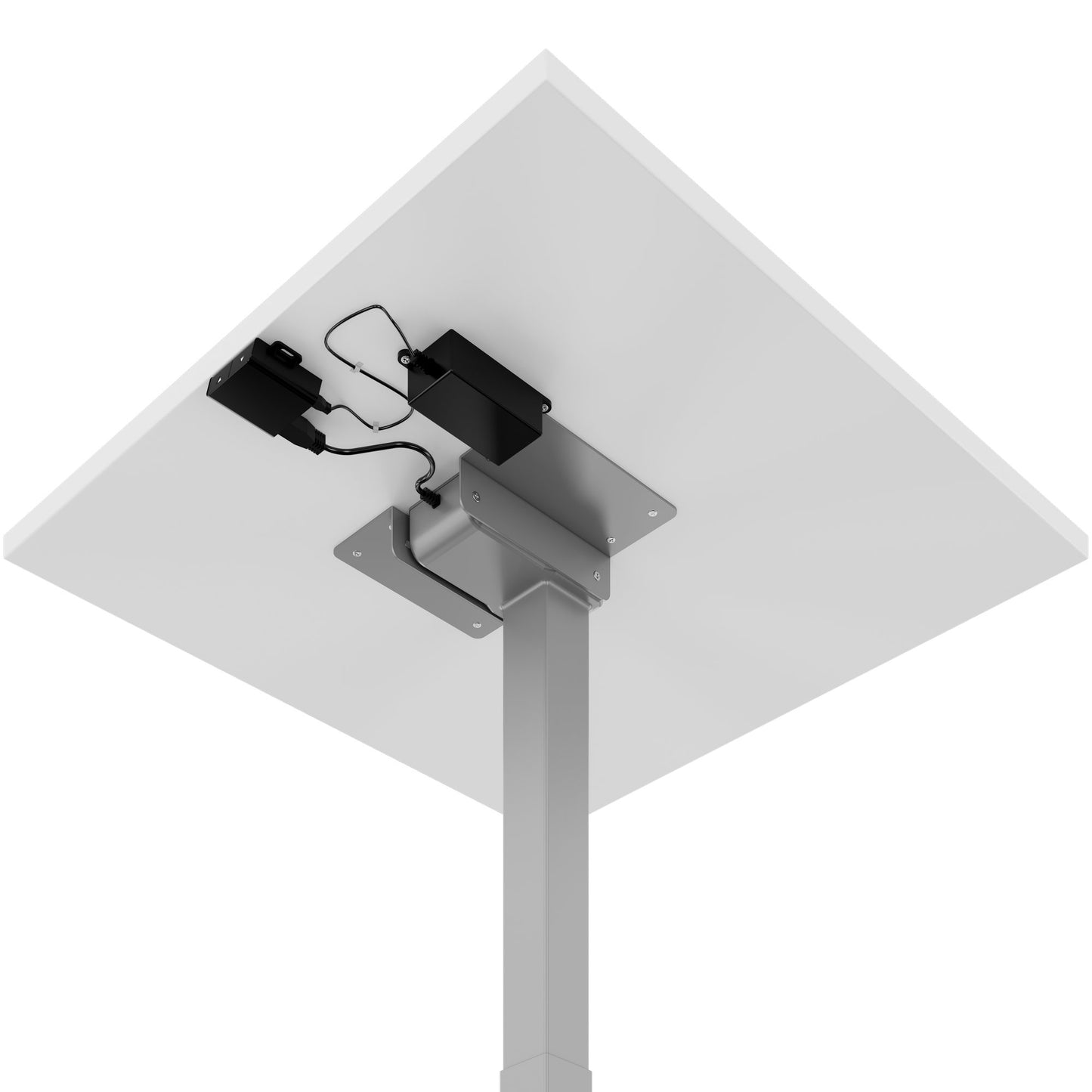 OPTIMA UP Besprechungstisch | 800 x 800 mm, elektrisch höhenverstellbar, Weiß