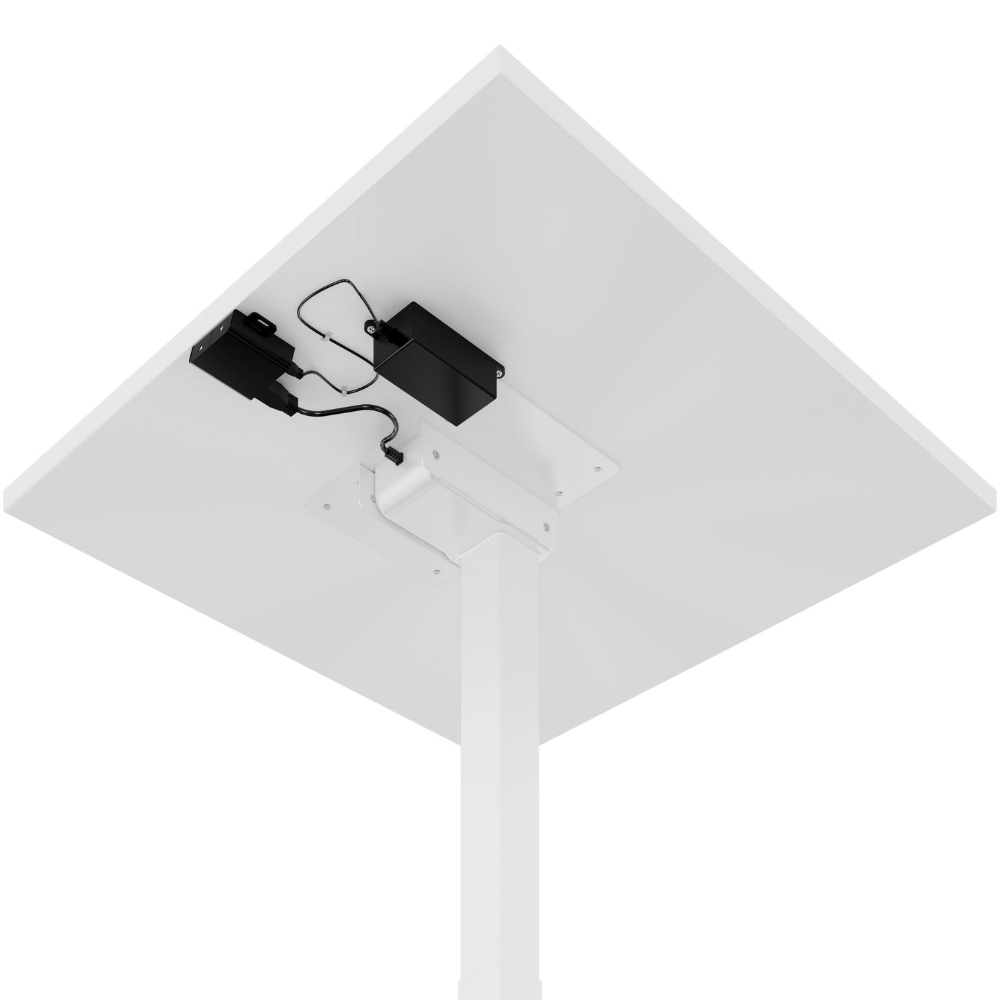 OPTIMA UP Besprechungstisch | 800 x 800 mm, elektrisch höhenverstellbar, Weiß