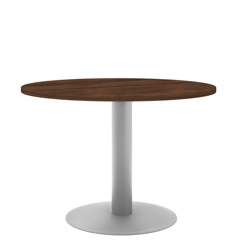 OPTIMA Tableau de réunion | Rond, cadre argent, Ø 1000 mm, noix