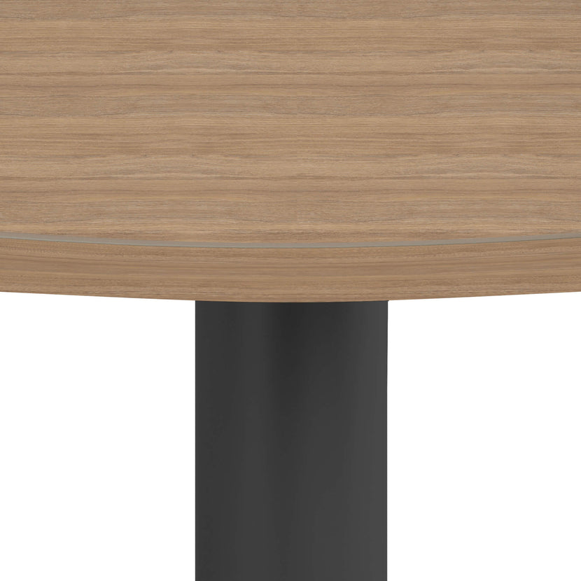 OPTIMA meeting table | Round, anthracite frame, Ø 1200 mm, amber oak