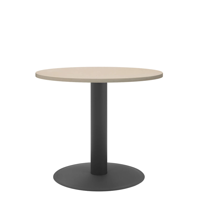OPTIMA meeting table | Round, anthracite frame, Ø 800 mm, maple