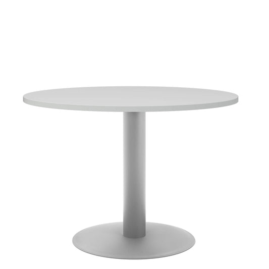 OPTIMA Tableau de réunion | Cadre en argent rond, Ø 1000 mm, gris perlé