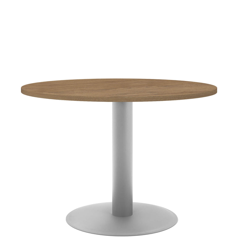 OPTIMA Tableau de réunion | Rond, cadre argent, Ø 1000 mm, chêne ambre