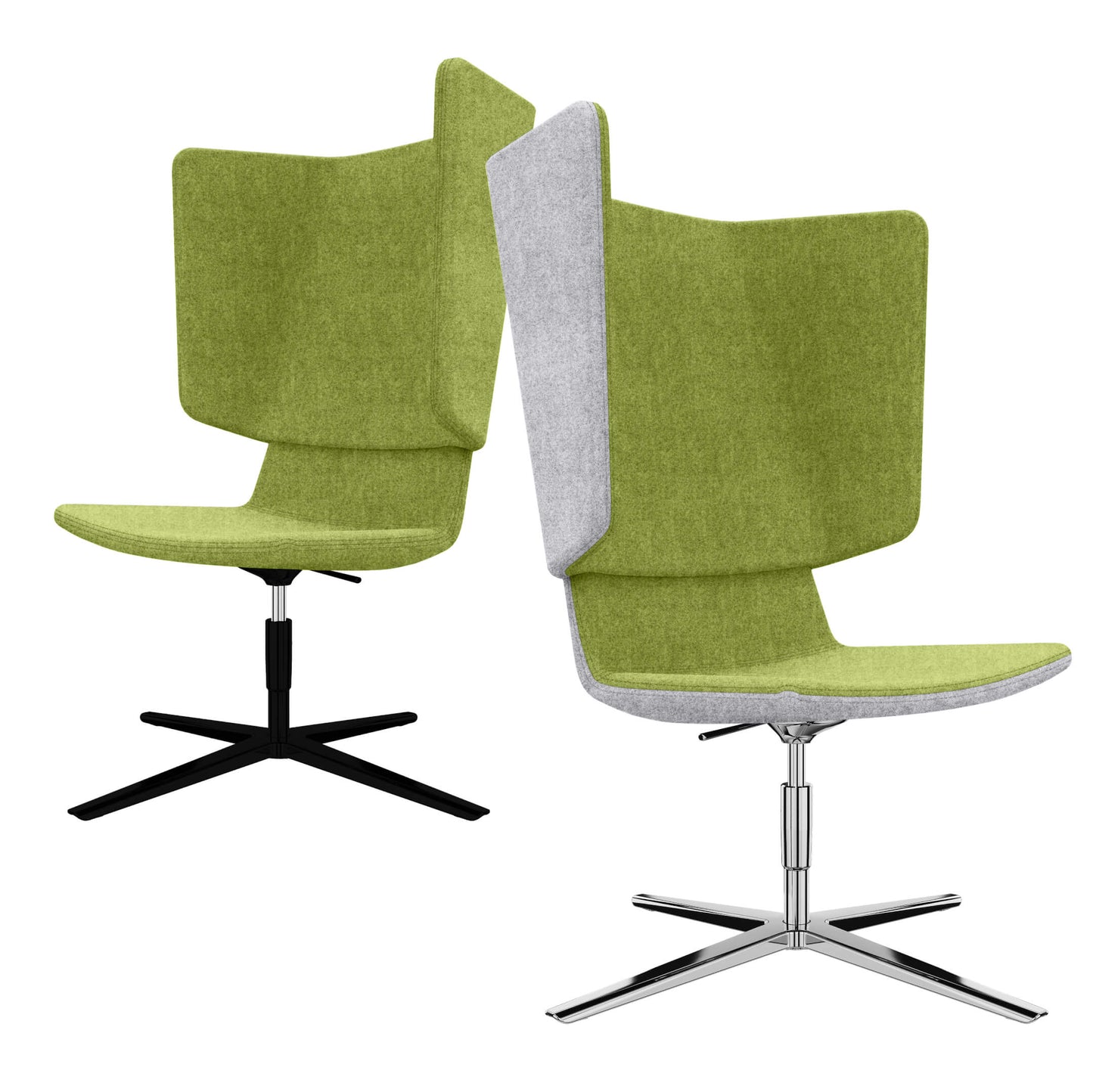 TWIST&SIT Chaise d'oeuf | Croix de 4 pieds, réglable en hauteur, couverture de laine velito