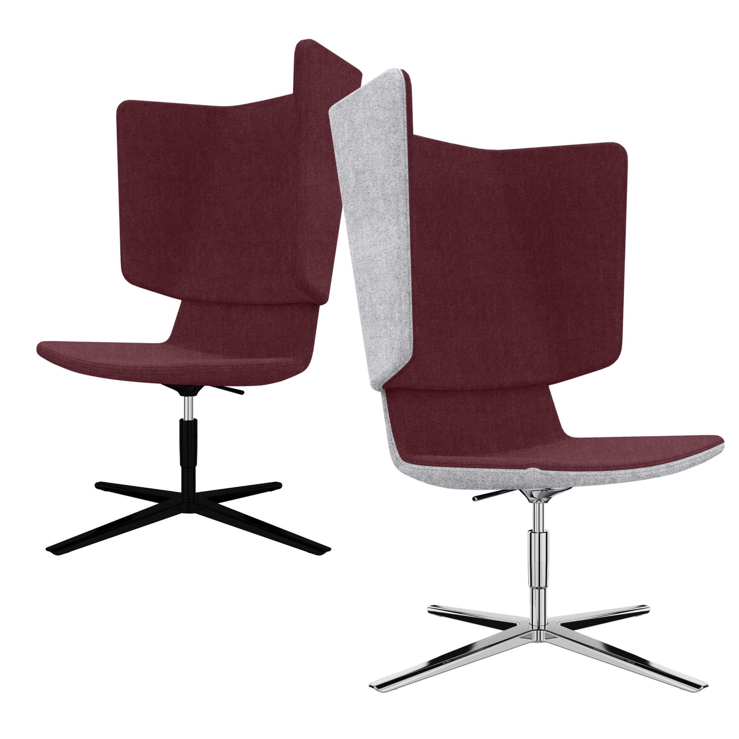 TWIST&SIT Chaise d'oeuf | Croix de 4 pieds, réglable en hauteur, couverture de laine velito