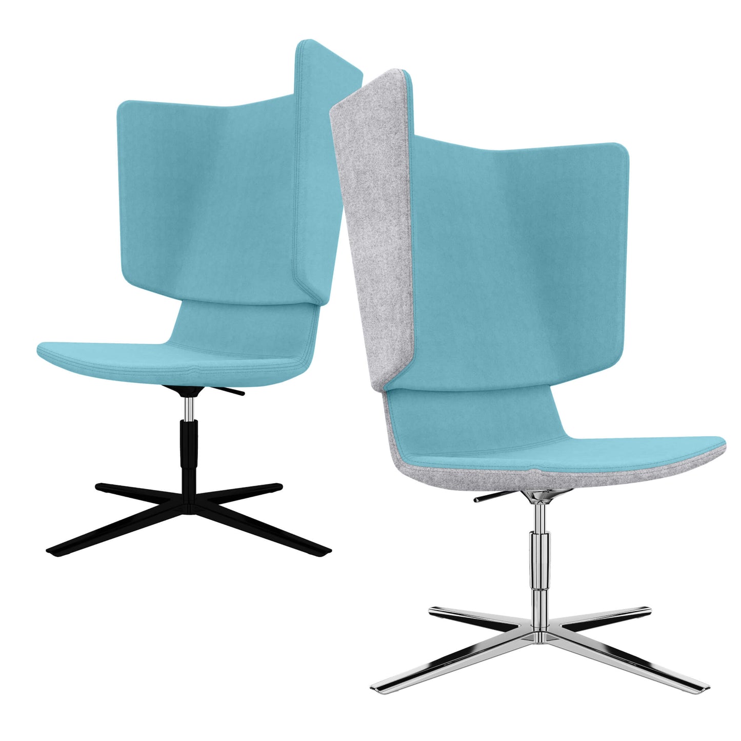 TWIST&SIT Chaise d'oeuf | Croix de 4 pieds, réglable en hauteur, couverture de laine velito