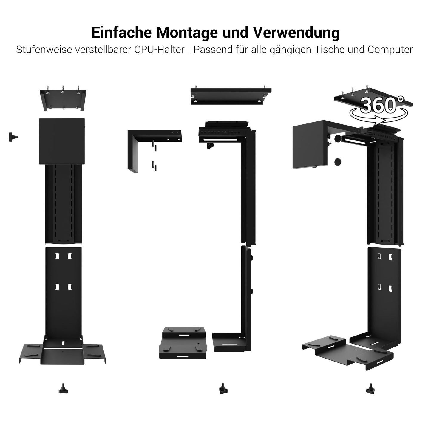 XENA PC-Halterung | Stufenweise verstellbar, rotierbar