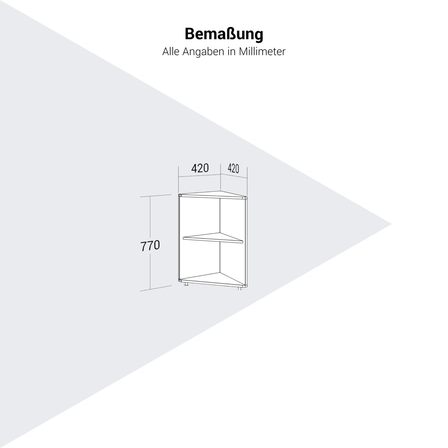 PRO Scaffale d'angolo | 2 oh, 420 x 770 mm