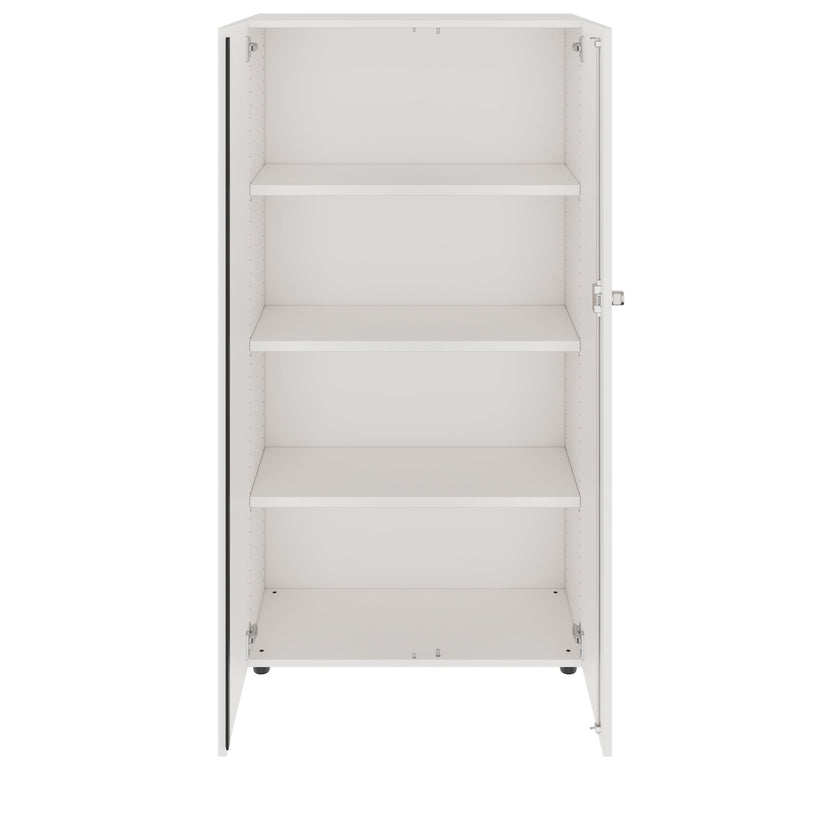 PRO Flügeltürenschrank | 4 OH, 800 - 1200 x 1510 mm, Soft-Close, Weiß