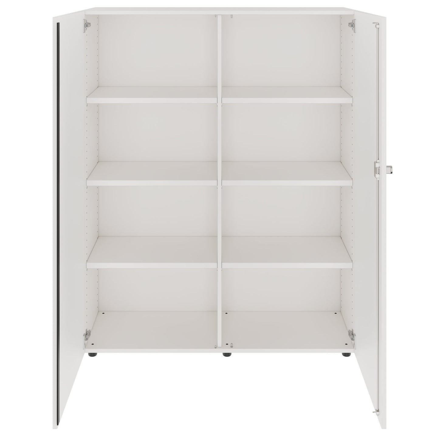 PRO Flügeltürenschrank | 4 OH, 800 - 1200 x 1510 mm, Soft-Close, Weiß
