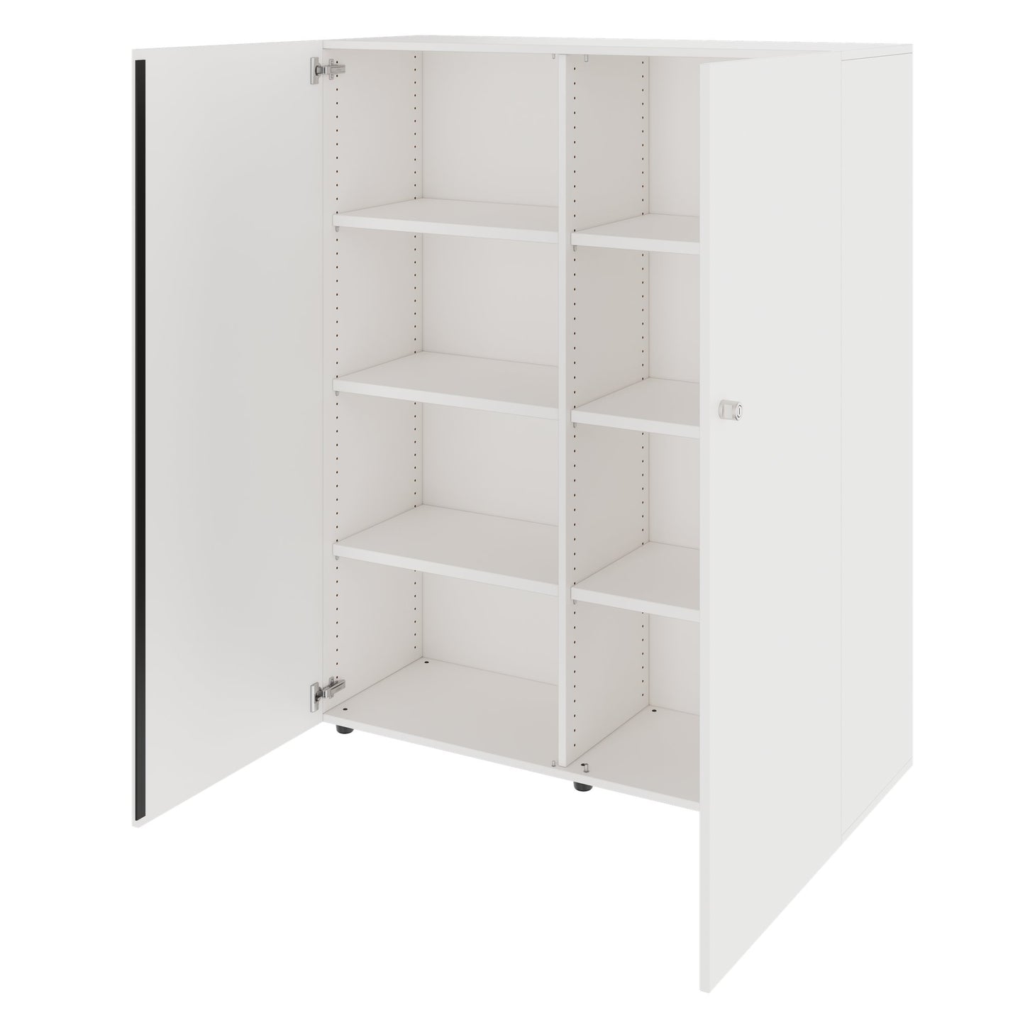 PRO Flügeltürenschrank | 4 OH, 800 - 1200 x 1510 mm, Soft-Close, Weiß