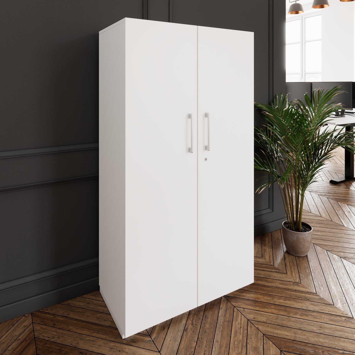 PRO Flügeltürenschrank | 4 OH, 800 - 1200 x 1510 mm, Soft-Close, Weiß