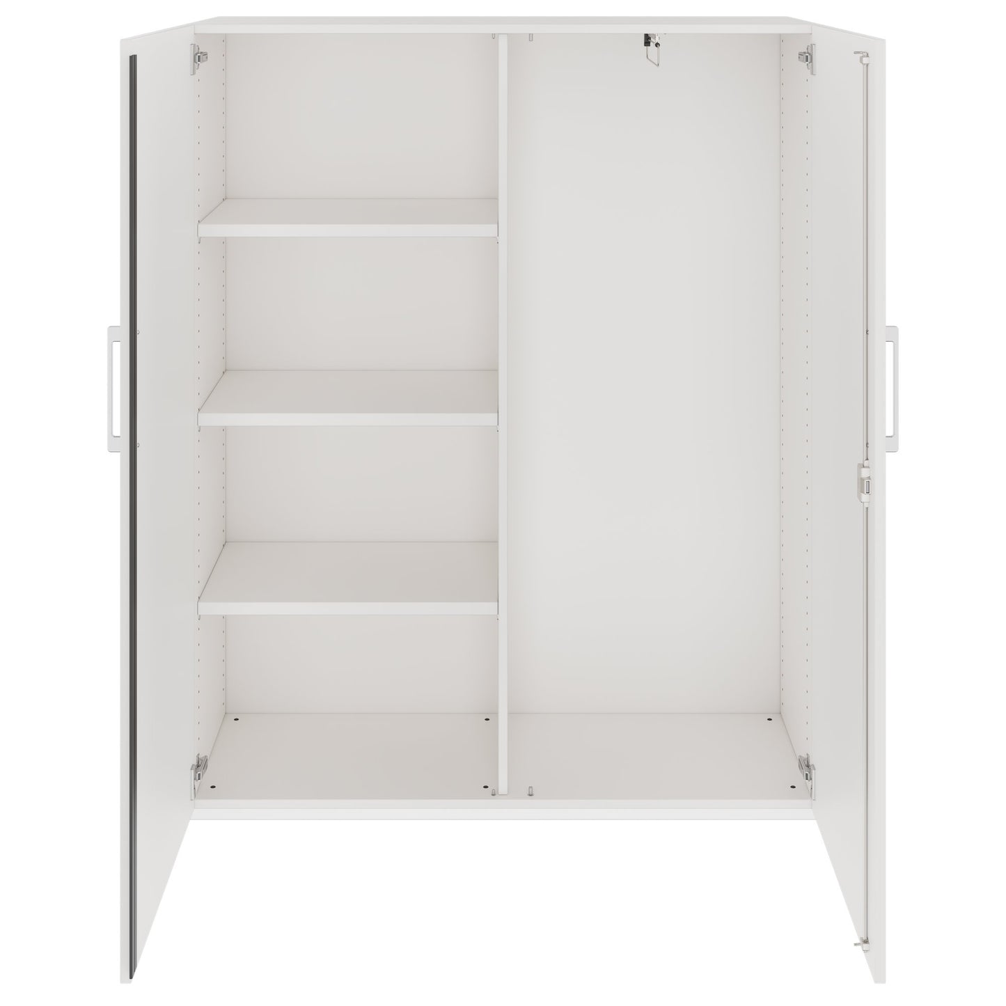 PRO Gabinetto di Cloakroom | 4 OH, 1200 x 1510 mm, con scaffale, chiusura morbida, bianco