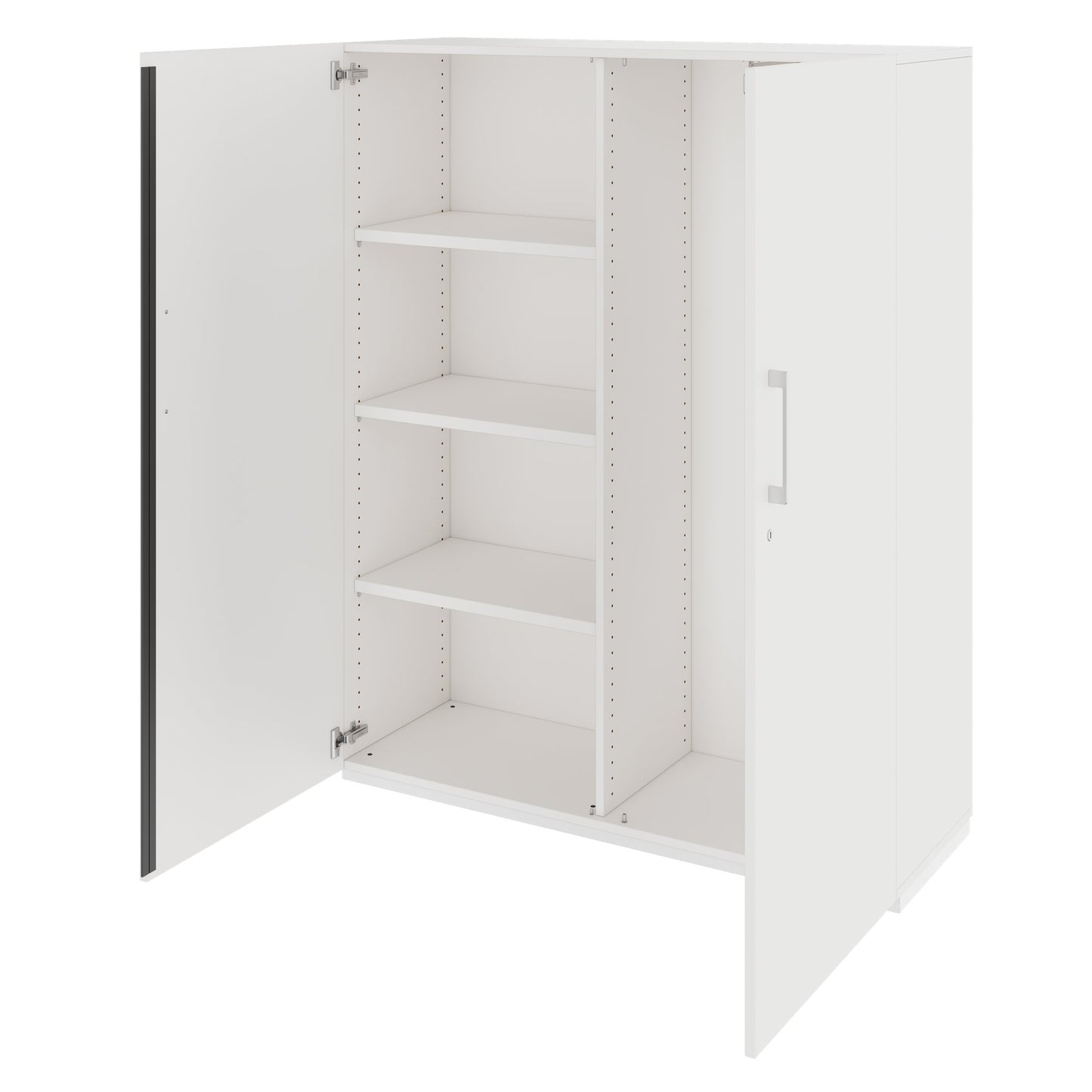 PRO Gabinetto di Cloakroom | 4 OH, 1200 x 1510 mm, con scaffale, chiusura morbida, bianco