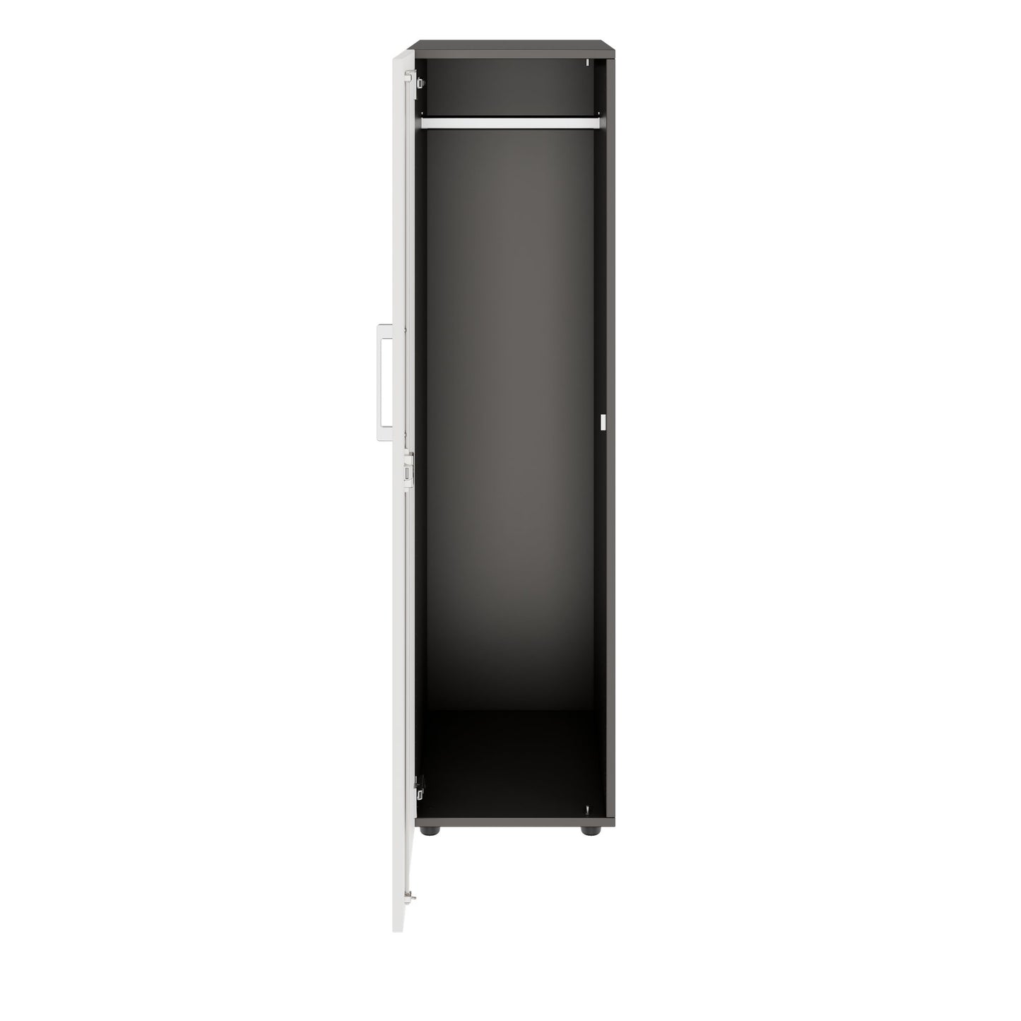 PRO Gabinetto di Cloakroom | 4 OH, 400 - 600 x 1510 mm, morbido -close, grafite / bianco