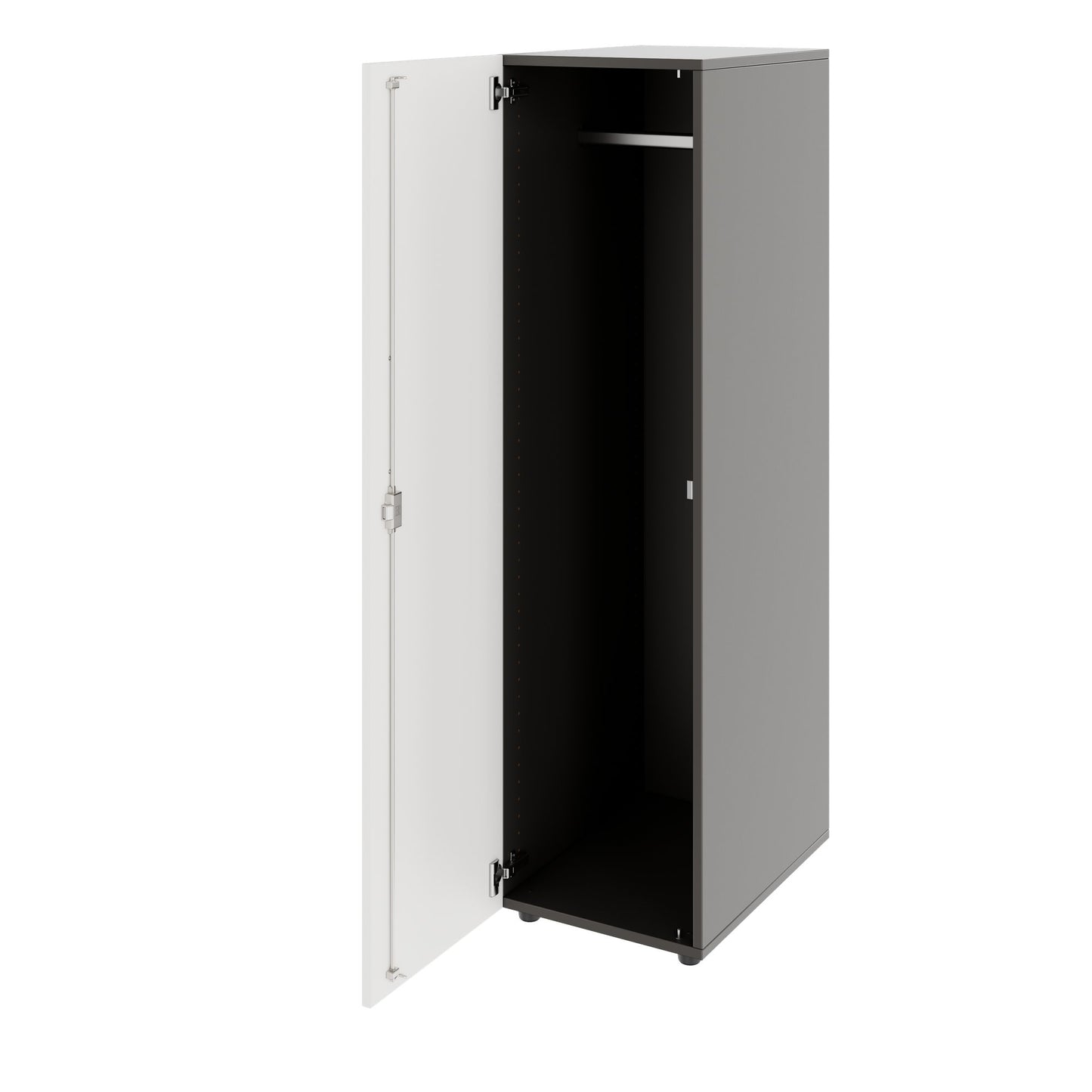 PRO Gabinetto di Cloakroom | 4 OH, 400 - 600 x 1510 mm, morbido -close, grafite / bianco
