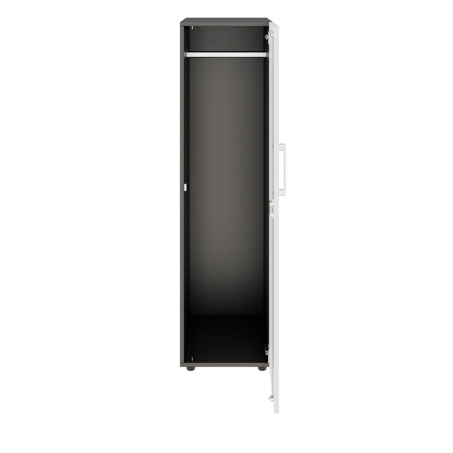 PRO Gabinetto di Cloakroom | 4 OH, 400 - 600 x 1510 mm, morbido -close, grafite / bianco