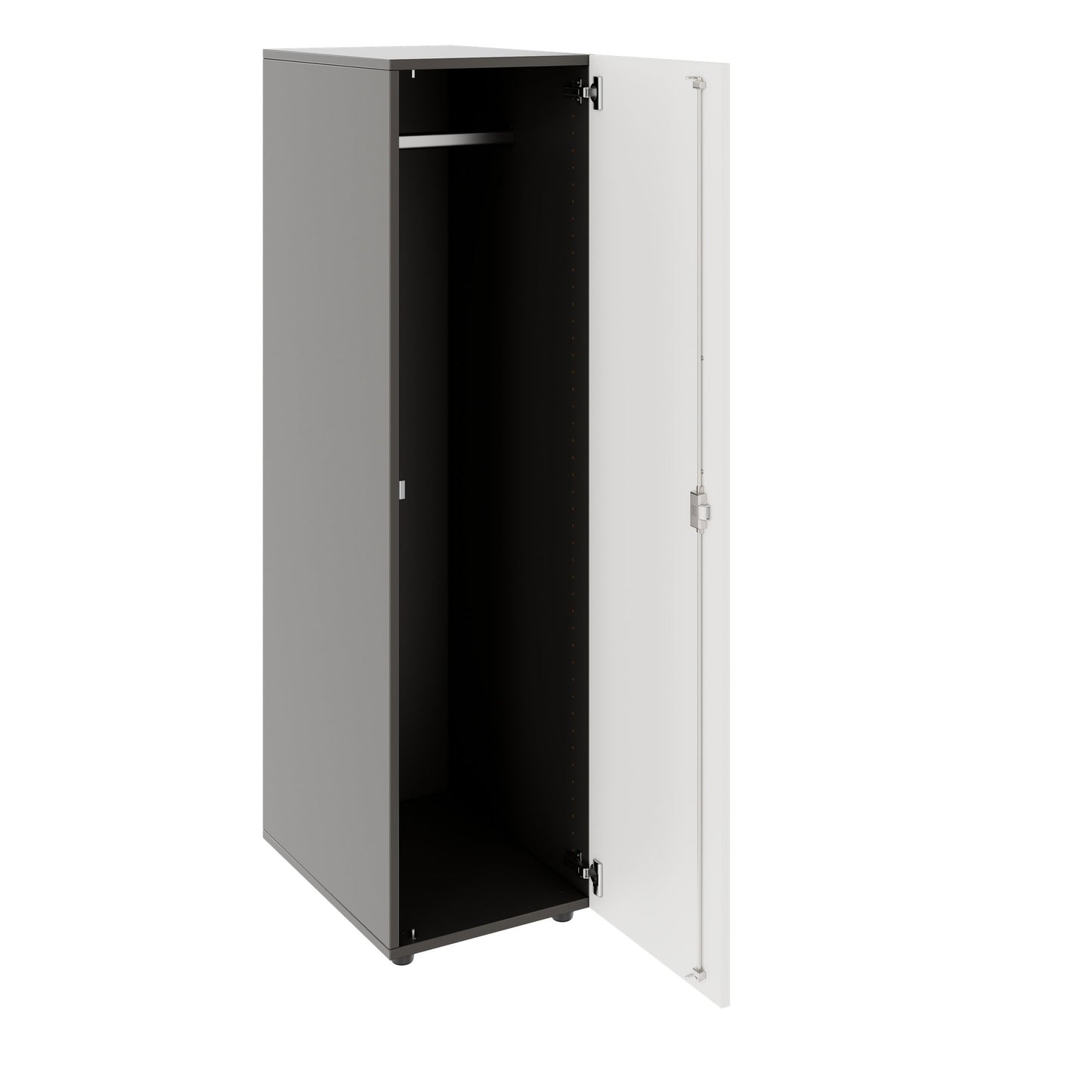 PRO Gabinetto di Cloakroom | 4 OH, 400 - 600 x 1510 mm, morbido -close, grafite / bianco