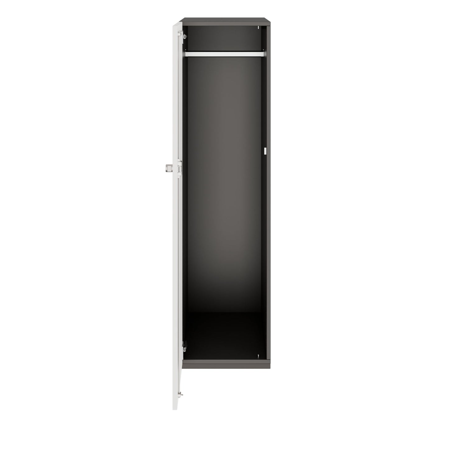 PRO Gabinetto di Cloakroom | 4 OH, 400 - 600 x 1510 mm, morbido -close, grafite / bianco