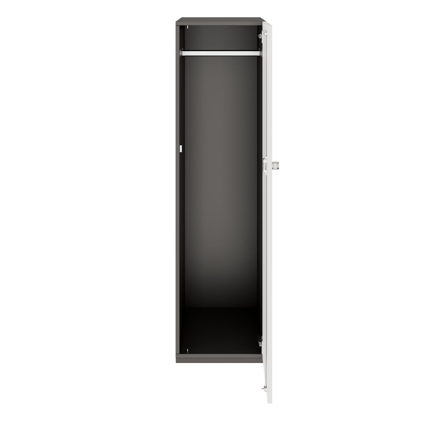 PRO Gabinetto di Cloakroom | 4 OH, 400 - 600 x 1510 mm, morbido -close, grafite / bianco