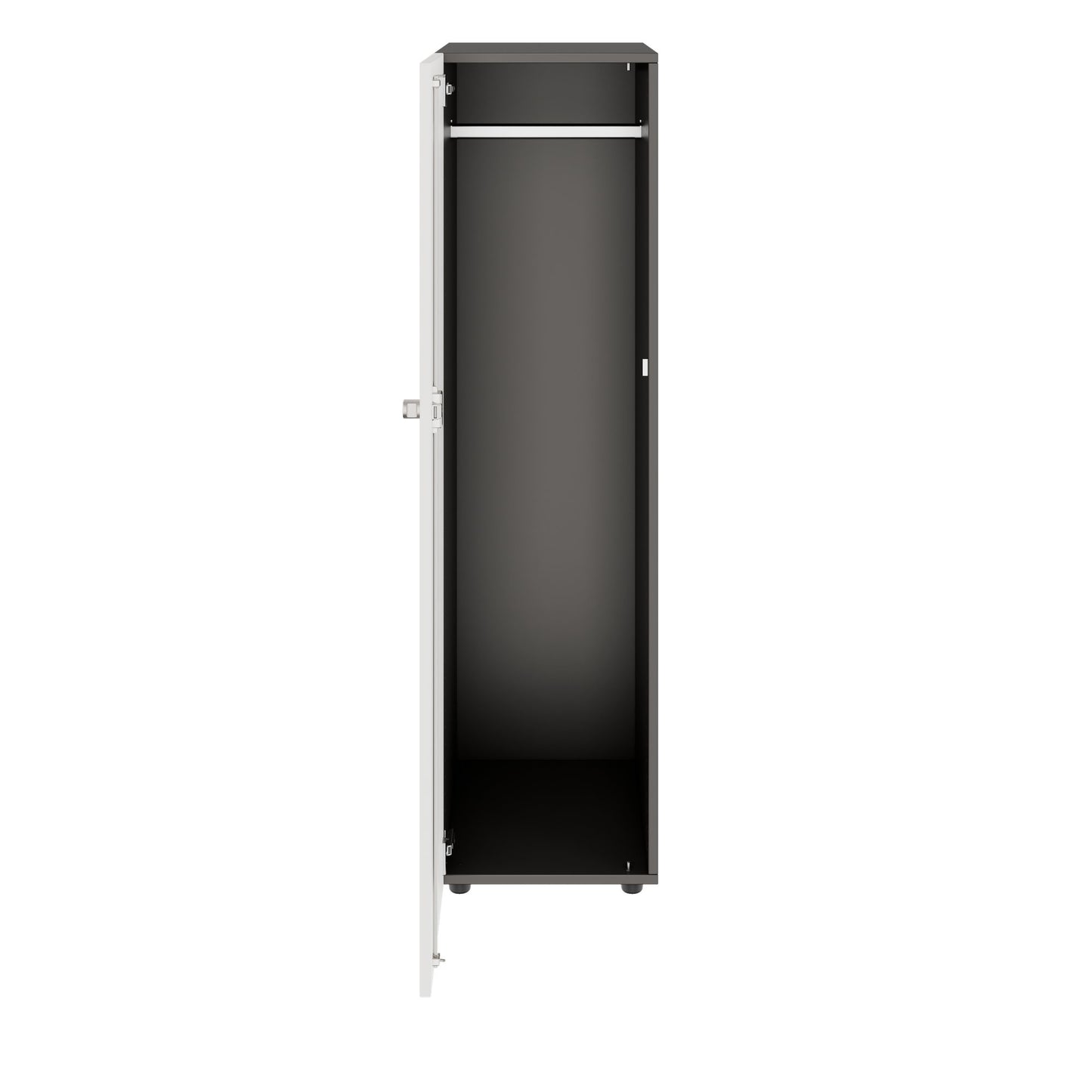 PRO Gabinetto di Cloakroom | 4 OH, 400 - 600 x 1510 mm, morbido -close, grafite / bianco