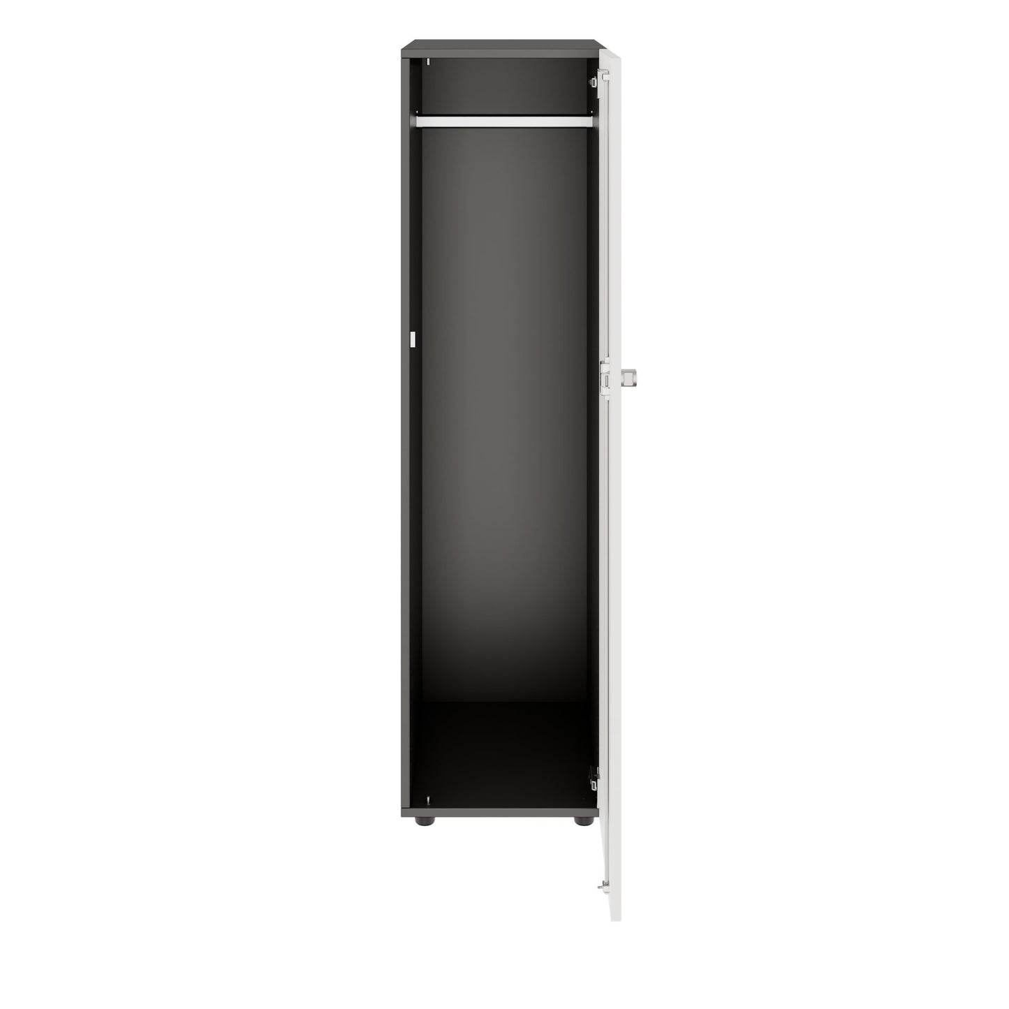 PRO Gabinetto di Cloakroom | 4 OH, 400 - 600 x 1510 mm, morbido -close, grafite / bianco
