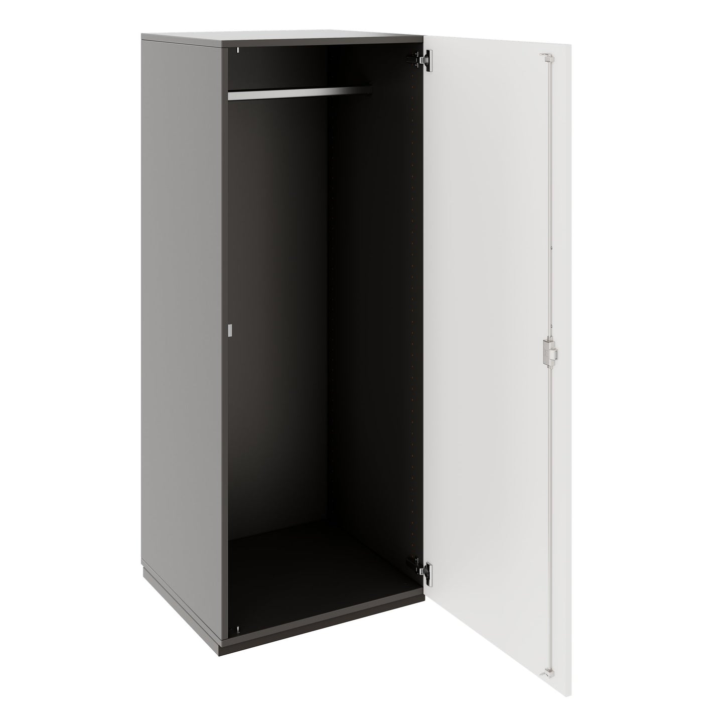 PRO Gabinetto di Cloakroom | 4 OH, 400 - 600 x 1510 mm, morbido -close, grafite / bianco