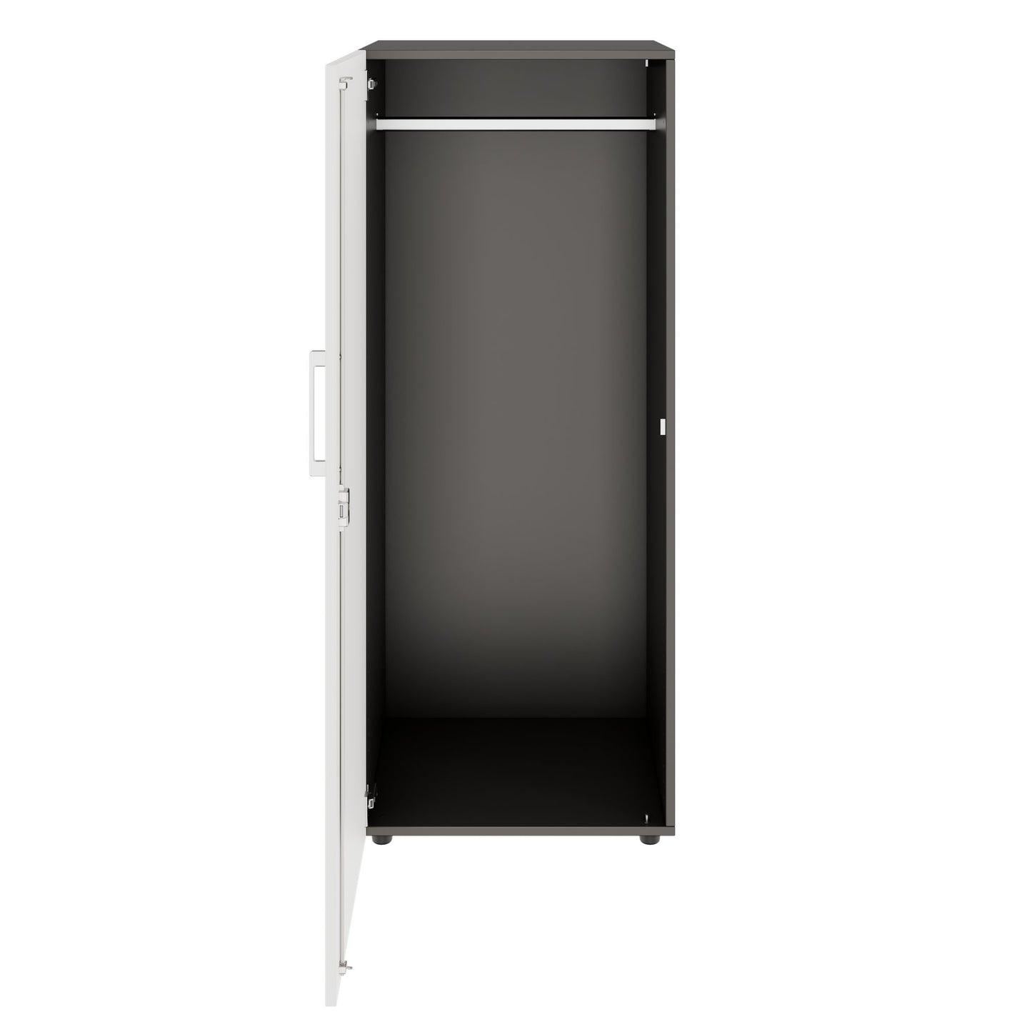 PRO Gabinetto di Cloakroom | 4 OH, 400 - 600 x 1510 mm, morbido -close, grafite / bianco
