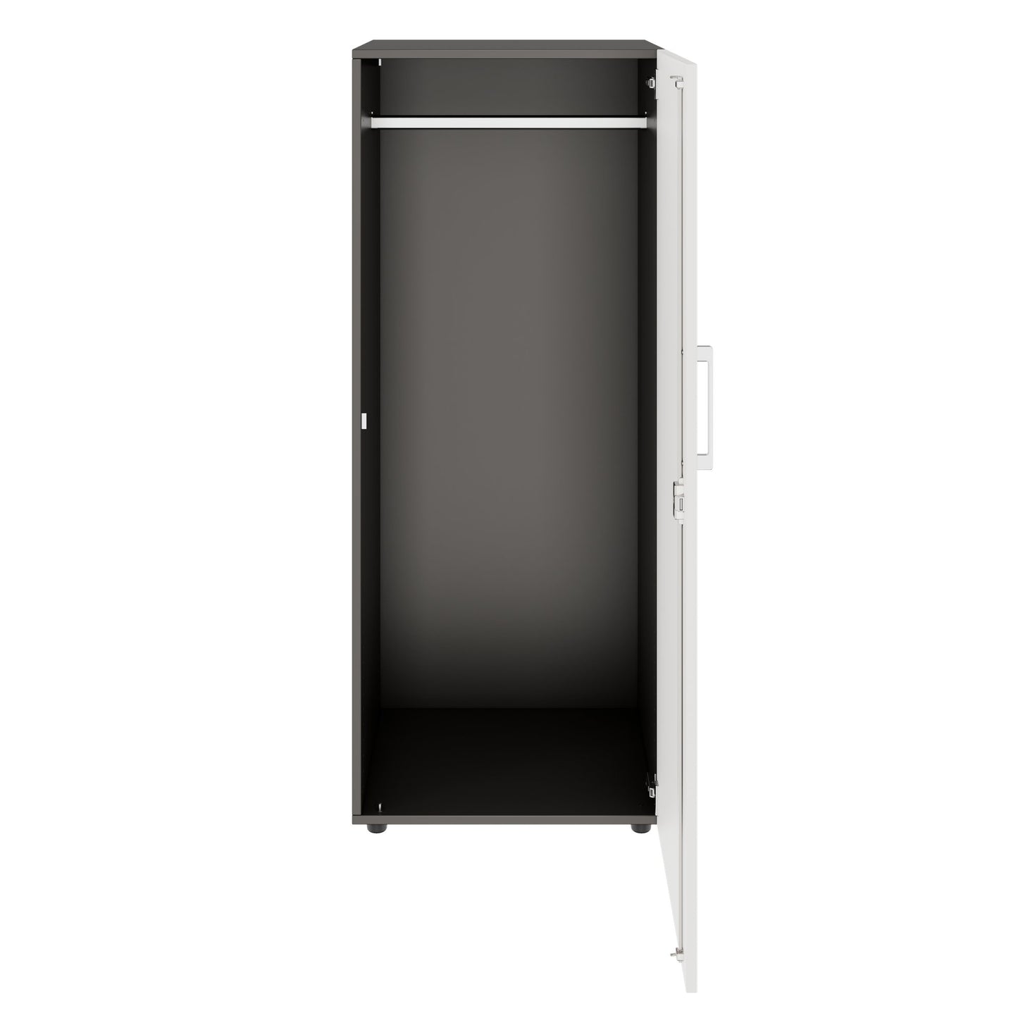 PRO Gabinetto di Cloakroom | 4 OH, 400 - 600 x 1510 mm, morbido -close, grafite / bianco