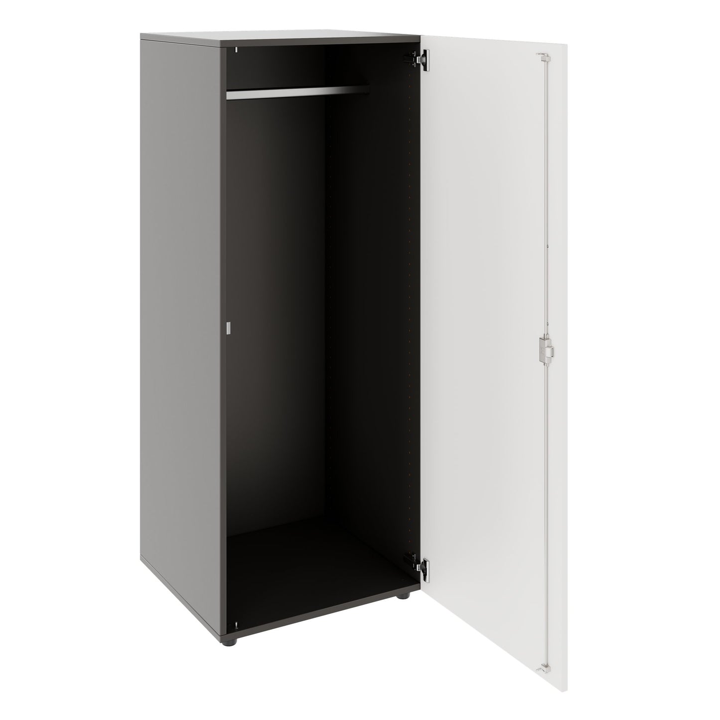 PRO Gabinetto di Cloakroom | 4 OH, 400 - 600 x 1510 mm, morbido -close, grafite / bianco