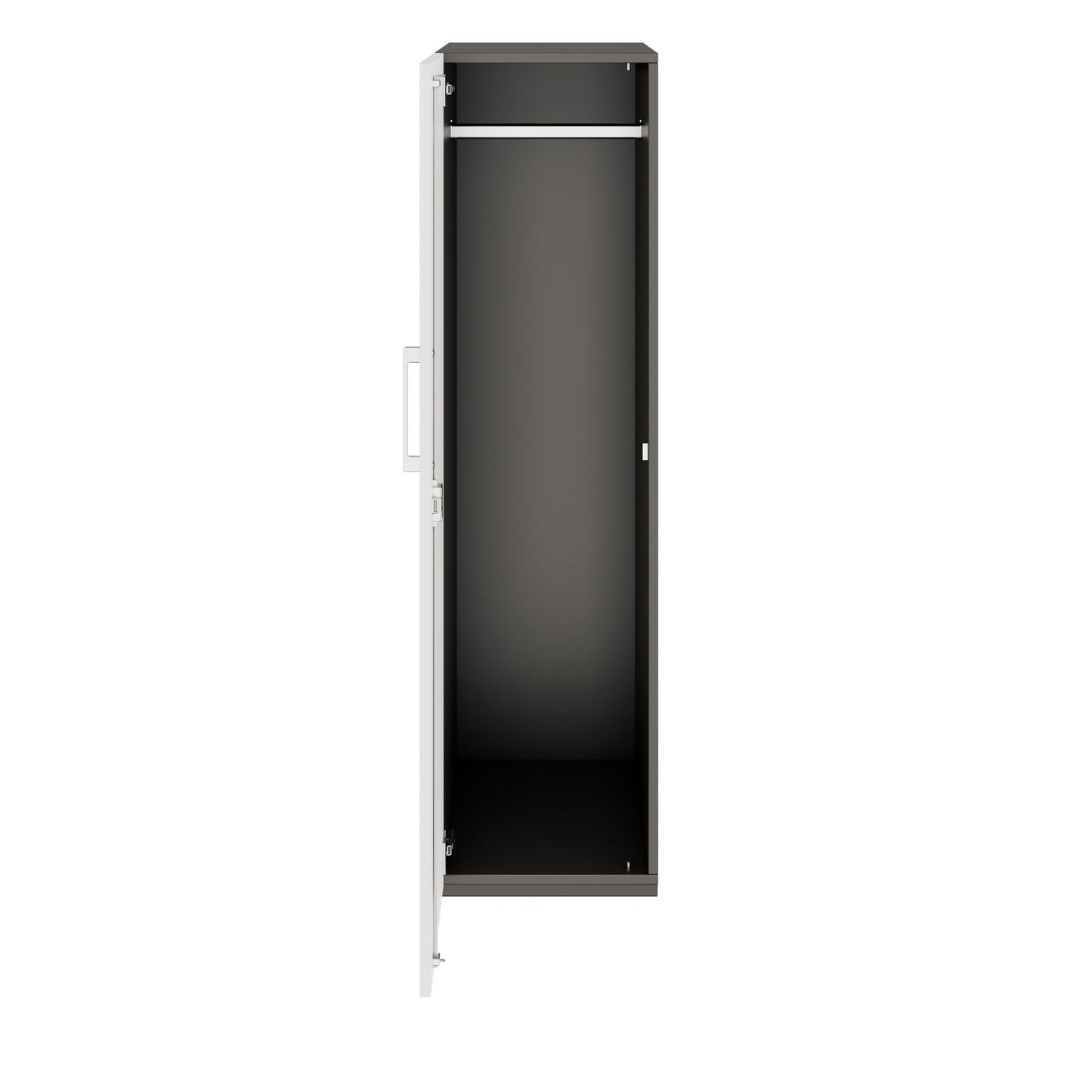 PRO Gabinetto di Cloakroom | 4 OH, 400 - 600 x 1510 mm, morbido -close, grafite / bianco