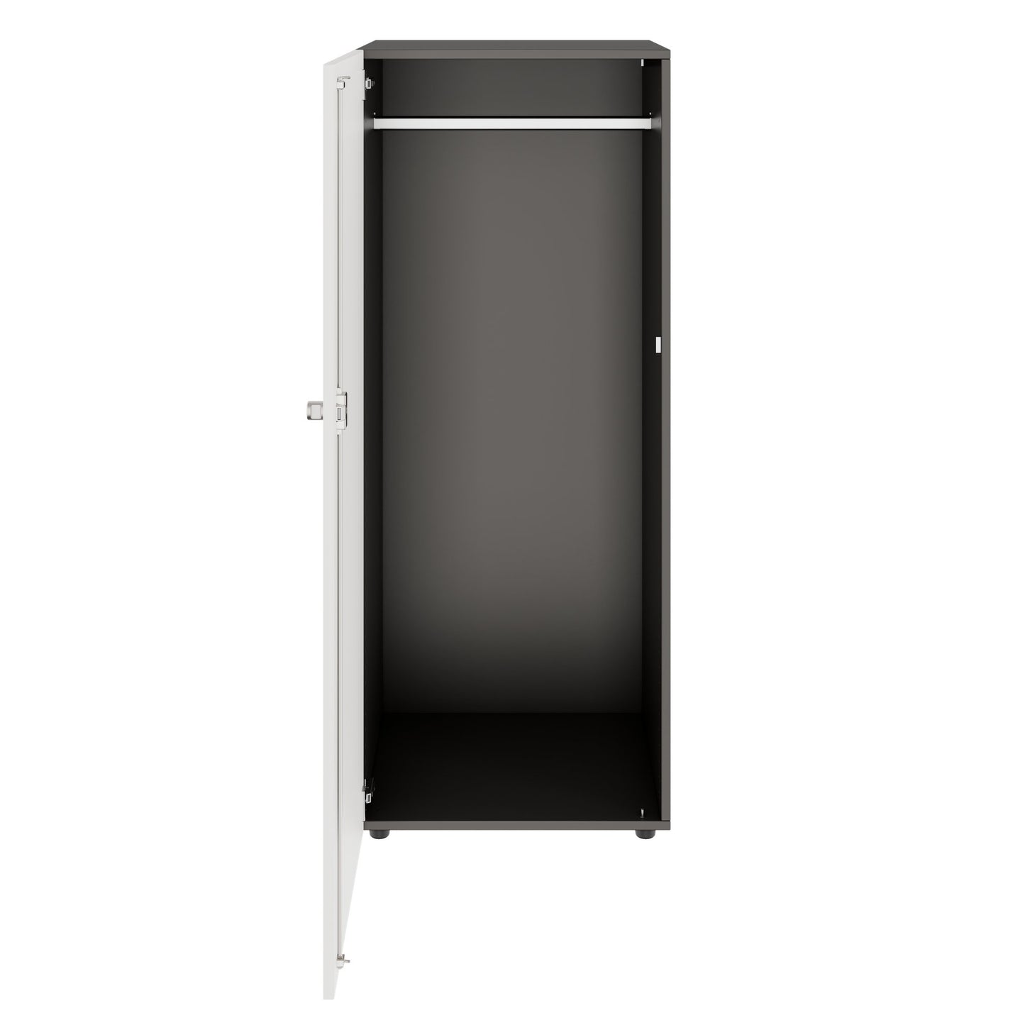 PRO Gabinetto di Cloakroom | 4 OH, 400 - 600 x 1510 mm, morbido -close, grafite / bianco